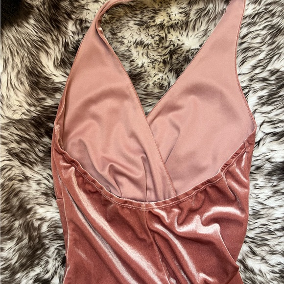 Privy pink long shimmery side split dress - Picture 6 of 8